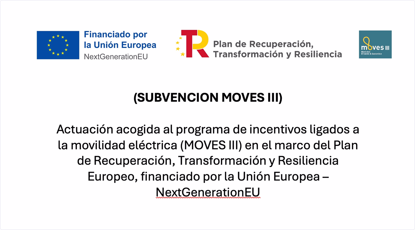 Imagen de las subvenciones del programa MOVES III del gobierno de Canarias